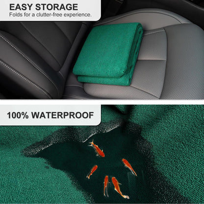 Waterproof Sweating Car Seat Cover for Post Gym Workout, Running, Swimming, Beach and Hiking, Universal Fit Non-Slip Towel Bucket Seat Protector for Cars SUV Trucks, Machine Washable (Grey)