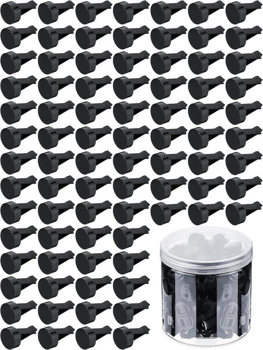 100 Pcs Metal Car Air Vent Clips with Plastic Slot Head Auto Freshener Clips Perfume Clip Replacement Air Conditioner Outlet Clips for Office Home, Black, 40 x 24 mm