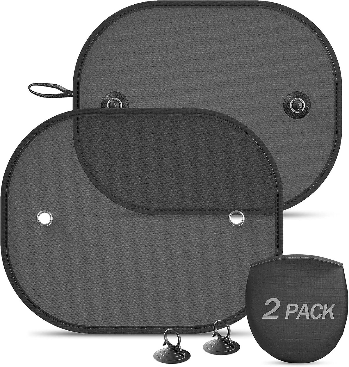 DIZA100 Car Sun Shade, 2 Pack Window Shade for Baby Universal Cling Sunshade for Side Window Sun Glare and UV Protection for Kids/Adults/Pets - 20''x12'' Fits 98% Cars(Suction Cup Stick)