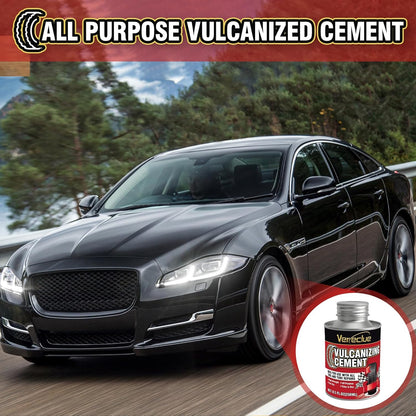 Chemical Vulcanizing Cement, Clear Tire Repair Glue, All Purpose Rubber Cement, Heavy Duty Tire Patch Kit with Brush Top Can for Car, Motorcycle, Bike, 8.5Oz