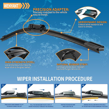 28"/28" Windshield Wipers Compatible with Ford Edge 2015-2020 Focus 2012-2018 Escape/Fusion 2013-2019 Front Wiper Blades for My Car Original Equipment Automotive Replacement (Set of 2) - Colors A