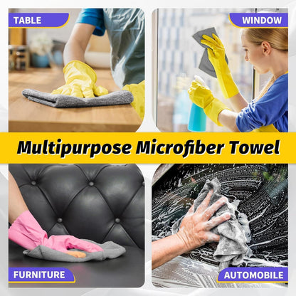 Microfiber Cleaning Cloth, 100 Pack Cleaning Rags Microfiber Towel Bulk Absorbent Lint-Free Wash Cloths, All-Purpose Shop Towels for Cars, Automotive, Garage, Home & Kitchen 11.5"*11.5"