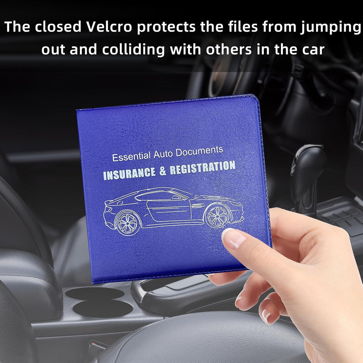 Ziciner Car Registration Insurance Holder, 2Pack Essential Auto Card Document Glove Box Organizer with Touch Fastener, Vehicle Interior Accessories Perfect for Most Car, Truck, SUV (Red/Small Car)