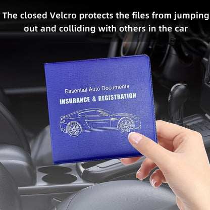 Ziciner Car Registration Insurance Holder, 2Pack Essential Auto Card Document Glove Box Organizer with Touch Fastener, Vehicle Interior Accessories Perfect for Most Car, Truck, SUV (Red/Small Car)