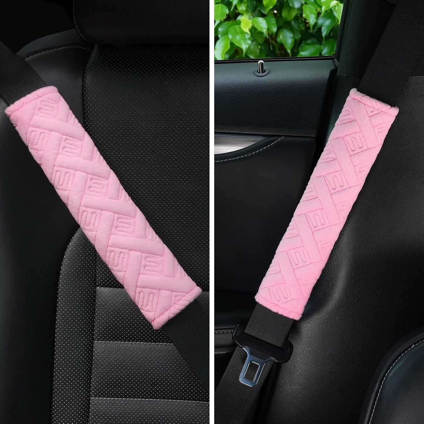JUSTTOP 2-Pack Universal Car Seat Belt Pads Cover for A More Comfortable Driving, Seat Belt Shoulder Strap Covers Harness Pad for Car Interior Accessories(Black)