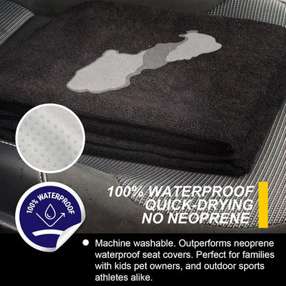 Car Seat Cover Protector Front Seats,for Gym Workout,Running,Swimming,Beach and Hiking,Waterproof Sweat Towel Bucket Seat Covers for Cars SUV Trucks (Black, 1Pcs)