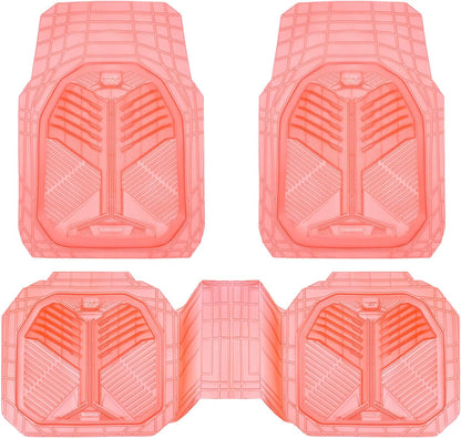 CAR PASS Heavy Duty Rubber Car Mats with Cargo Liner, Deep-Dish Car Floor Mats and Trunk Mat All Weather, Universal Trim-to-Fit for SUVs Trucks Sedans, Waterproof Anti-Slip, Trimmable V12 Black