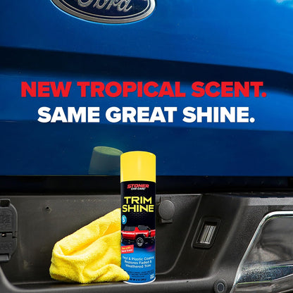 Stoner Car Care 91034 Trim Shine – Black Trim and Plastic Restorer for Cars – Vinyl and Plastic Trim Protectant Coating for Interior and Exterior Use – Fast-Drying No Sling – 12 oz