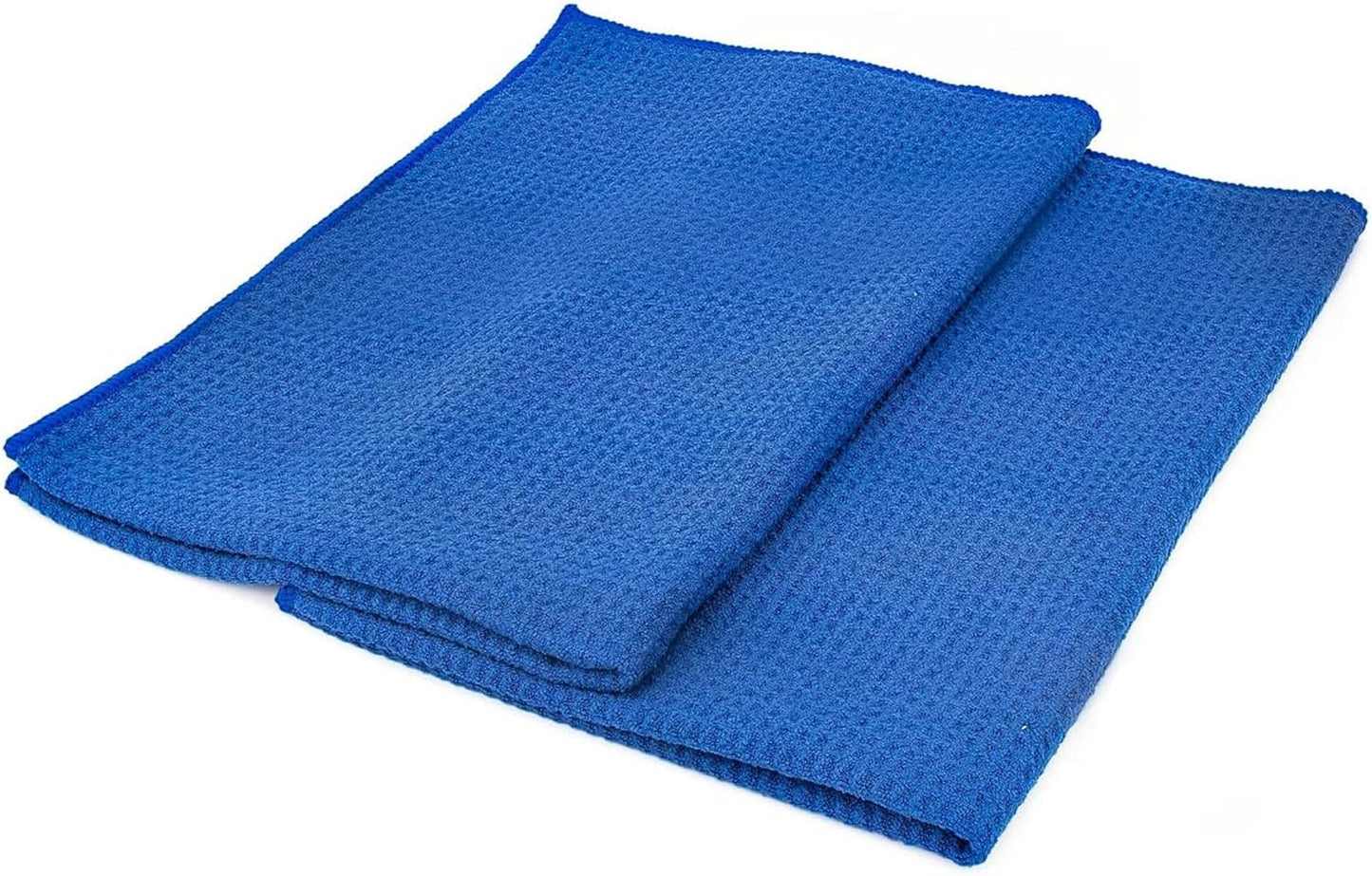 The Rag Company - Standard Waffle Weave Towels, Microfiber Detailing, Window/Glass and Drying, Wax & Polish, Lint-Free, Streak-Free, 370gsm, 16in x 16in, Light Blue (3-Pack)