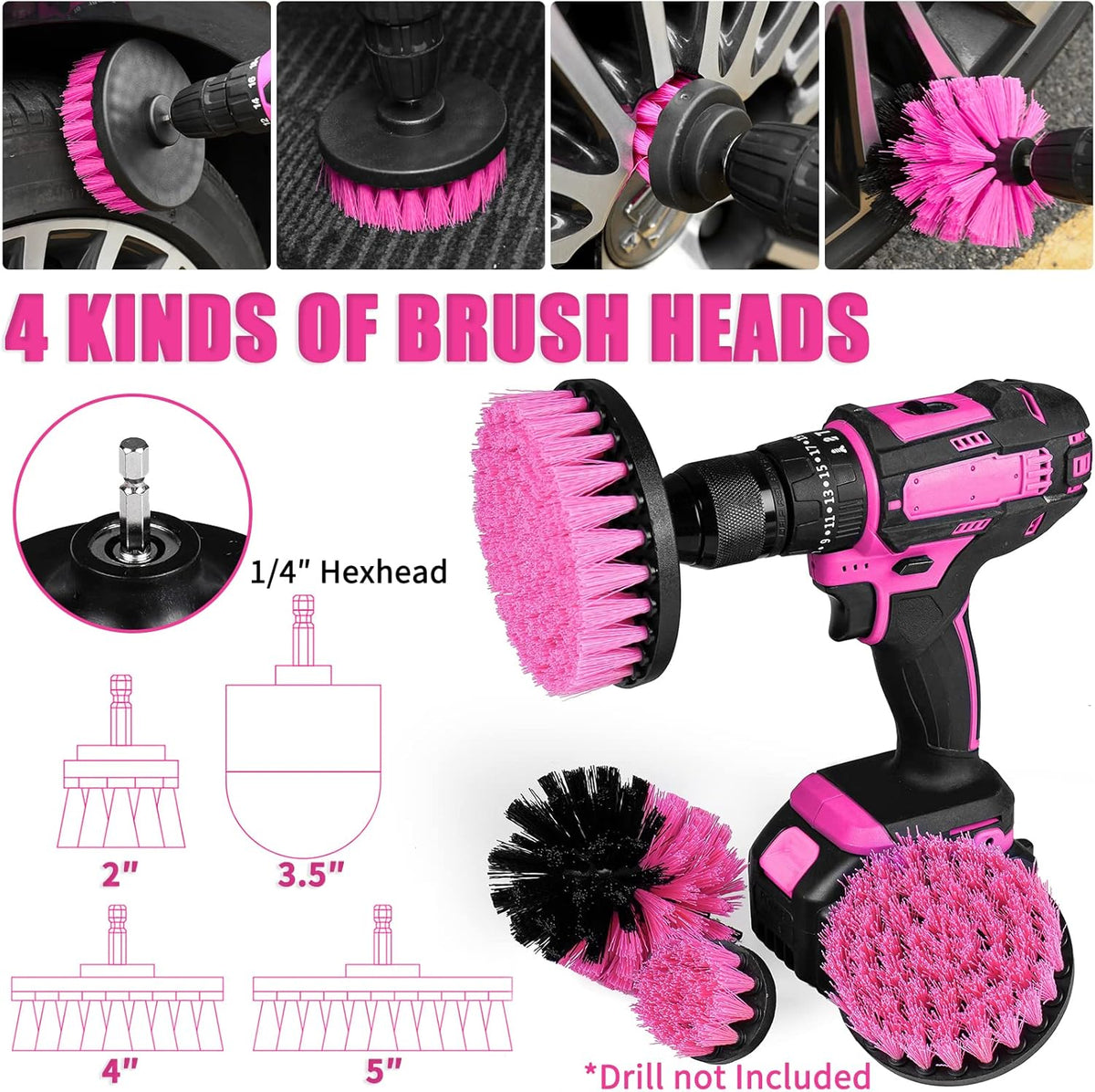 17pcs Car Cleaning Kit, Pink Car Interior Detailing Kit with High Power Handheld Vacuum, Detailing Brush Set, Windshield Cleaner, Cleaning Gel, Complete Auto Accessories for Women Gift