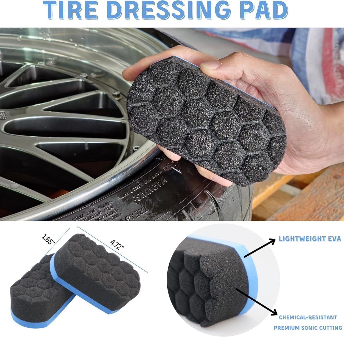 oesee Professional 4 Pack Long Handle Wheel Brush Kit for Cleaning Wheel and Tire- 2X Soft Wheel Cleaning Brush, Detailing Brush and Stiff Tire Brush, Bendable& Durable Wheel Rim Cleaner Brush Set