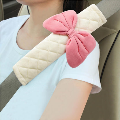 Amooca 2-Pack Soft Seat Belt Covers Universal Car Shoulder Pad Cushions with Braid Pattern for Comfortable Driving & Bag Strap Protection Red