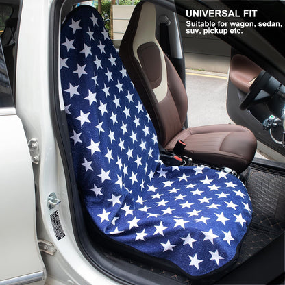 Waterproof Sweating Car Seat Cover for Post Gym Workout, Running, Swimming, Beach and Hiking, Universal Fit Non-Slip Towel Bucket Seat Protector for Cars SUV Trucks, Machine Washable (Grey)