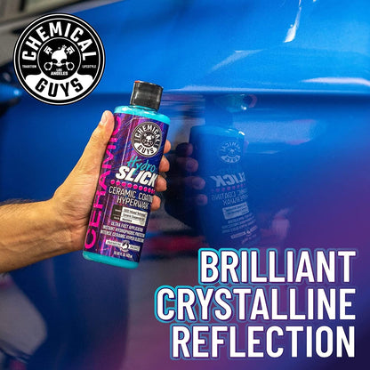 Chemical Guys HOL229 Ultimate Ceramic Coating Kit - HydroSlick HyperWax SiO2 Gel (16 fl oz) for Long-Lasting Shine & Protection, with 2 Premium Microfiber Applicators & 3 Workhorse Towels, (6 Items)