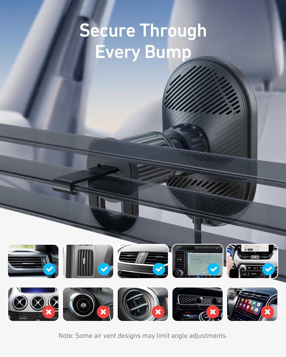 Anker Prime MagSafe Car Mount Charger, Qi2 25W Certified Wireless Car Charger with AirCool, Strong Magnets, Air Vent Mount for iPhone 17-12 Series