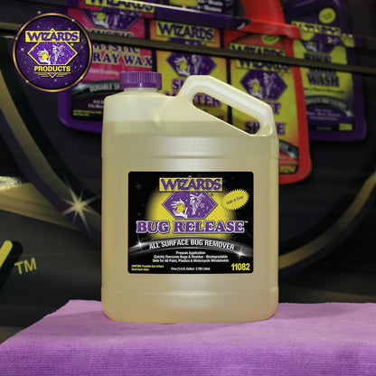 Wizards Bug Release - All Surface Bug Remover and Wash for All Vehicles - Softens and Neutralizes Acidic Bug Protein - Doubles as Spot Cleaner and Pre-Soak Car Cleaner - 22 Fl Oz