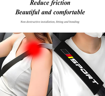 Mandark Car Seat Belt Pad, Vehicle Seatbelt Shoulder Strap Cover for More Comfortable Driving, Auto Interior Safety Belt Protection Cushion Accessories, Universal for SUV, Truck, RV (Black)
