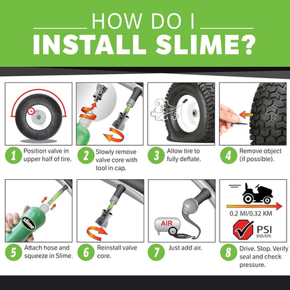 Slime 10011 Flat Tire Puncture Repair Sealant, Emergency Repair for Highway Vehicles, Suitable for Cars/Trailers, Non-Toxic, eco-Friendly, 16 oz Bottle