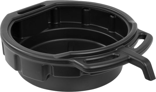 OEMTOOLS 87034 Oil Drain Pan, 4 Gallon Oil Pan, Heavy Duty Polyethylene, Pour Spout, No-Splash Lip, 3 Ergonomic Handles, Stackable Design