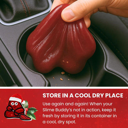 Slime Buddies Car Cleaning Gel Putty - Strawberry Scented Interior Detailing Tool for Cup Holders, Air Vents & Keyboard - Reusable Auto Detailing Accessories - Dust Remover Goop - Gifts for Men Women