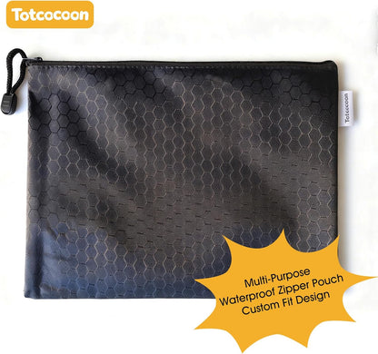 Car Back Seat Protector, 2-Pack Black Waterproof Kick Mats with Custom Storage Pockets, Universal Fit 600D Oxford Fabric Backseat Covers, X-Large Size with Zipper Storage Bag