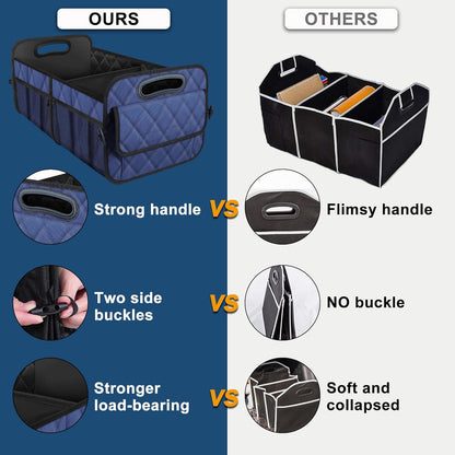 Deosk Car Trunk Organizer for SUV, Car Organizers and Storage with Reinforced Handles, Car Accessories for Women/Men 50LWaterproof Polyester Trunk Organizer, Black