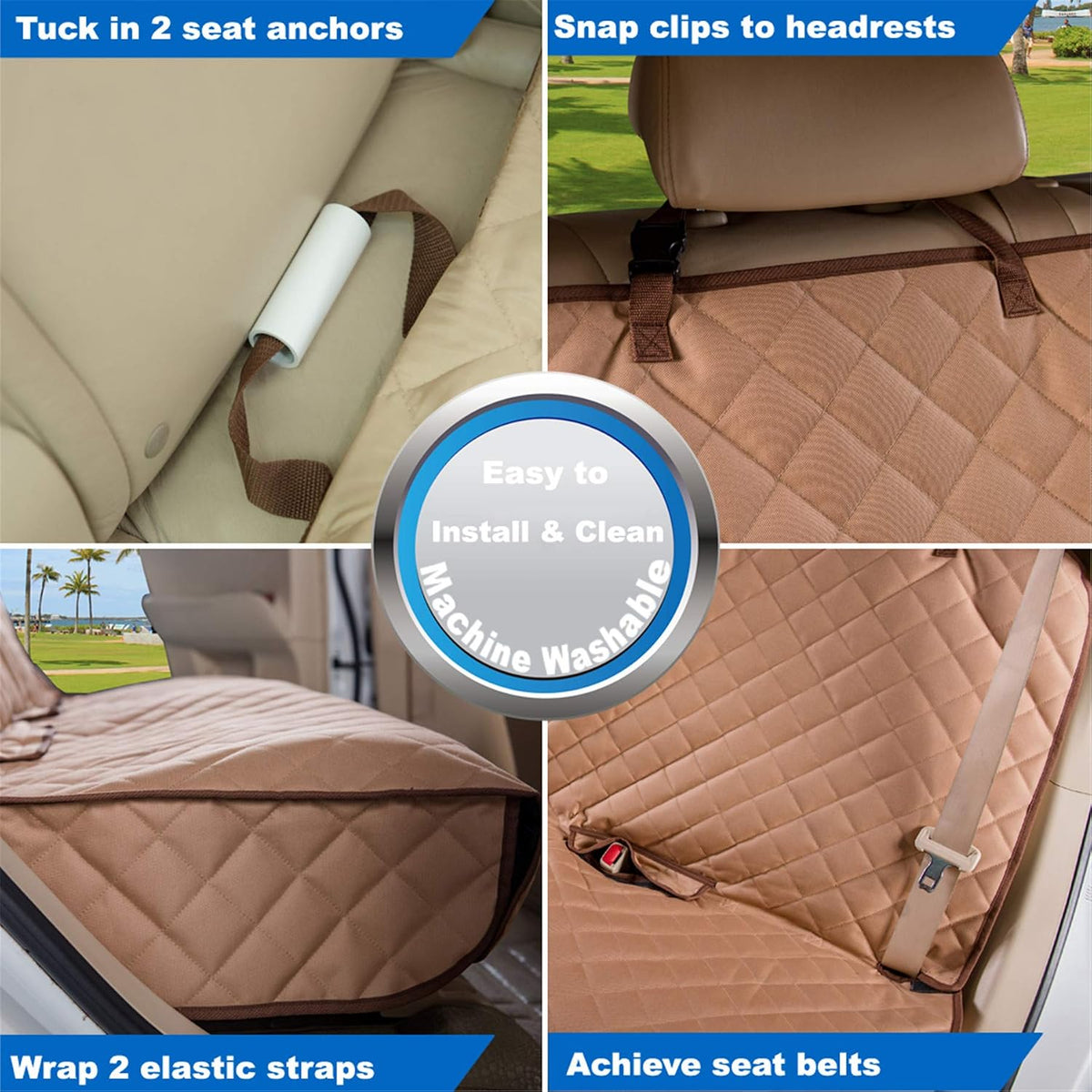 VIEWPETS Bench Car Seat Cover Protector - Waterproof, Heavy-Duty and Nonslip Pet Car Seat Cover for Dogs with Universal Size Fits for Vehicles, Trucks & SUVs