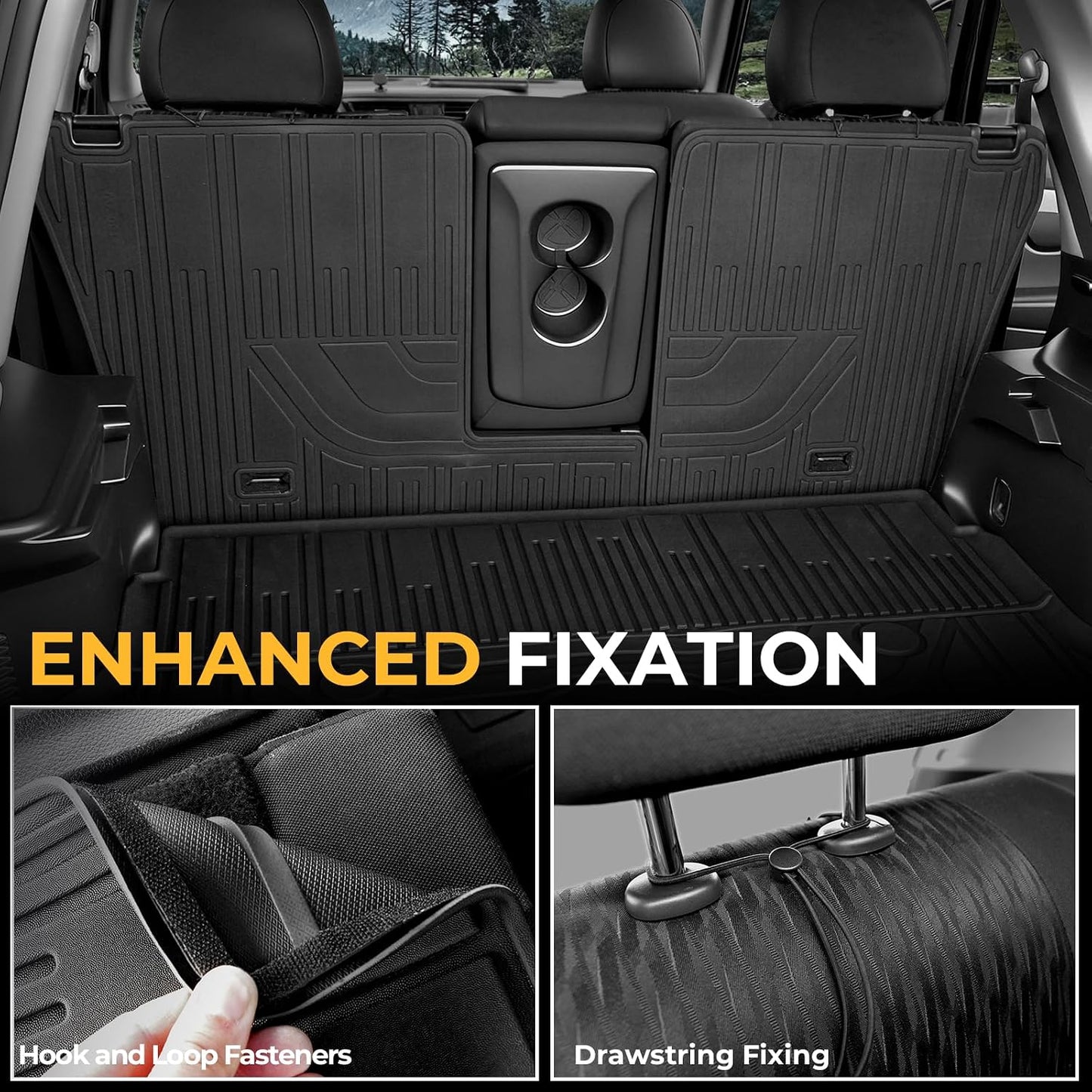 Floor Mats Set for Nissan Rogue 2026 2025 2024-2021 Accessories, Full Coverage All Weather Floor Mats Cargo Mat with Backrest Protectors & Door Sill Guards (Not for Sport)