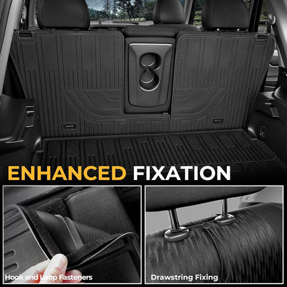 Floor Mats Set for Nissan Rogue 2026 2025 2024-2021 Accessories, Full Coverage All Weather Floor Mats Cargo Mat with Backrest Protectors & Door Sill Guards (Not for Sport)