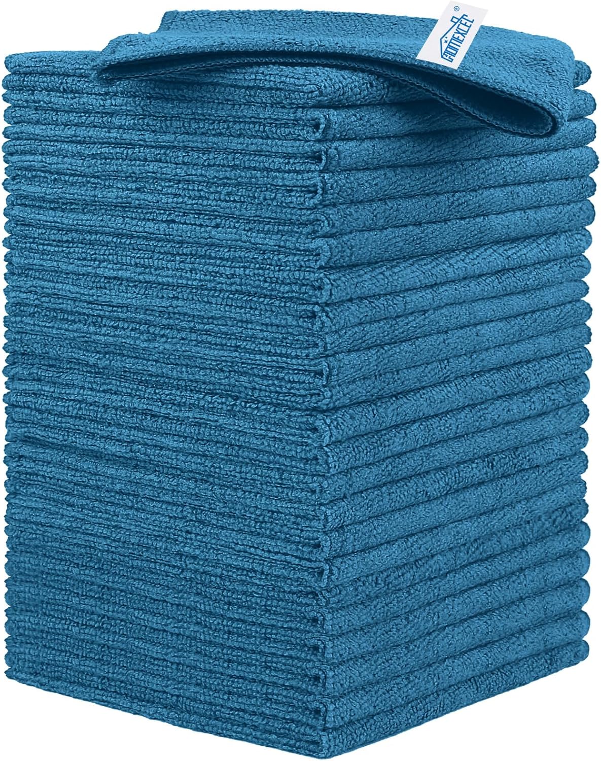HOMEXCEL Microfiber Cleaning Cloth 210GSM, Pack of 12, Size:11.5" x 11.5", Ultra-Soft, High-Density Non-Abrasive Cleaning Towels for Cars, Glass, Kitchen, Reusable Rags, Blue/Green/Yellow/Pink