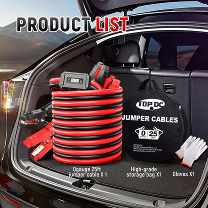 TOPDC 4 Gauge 16 Feet Jumper Cables for Car, SUV and Trucks Battery, Heavy Duty Automotive Booster Cables for Jump Starting Dead or Weak Batteries with Carry Bag, (TD-P0416)