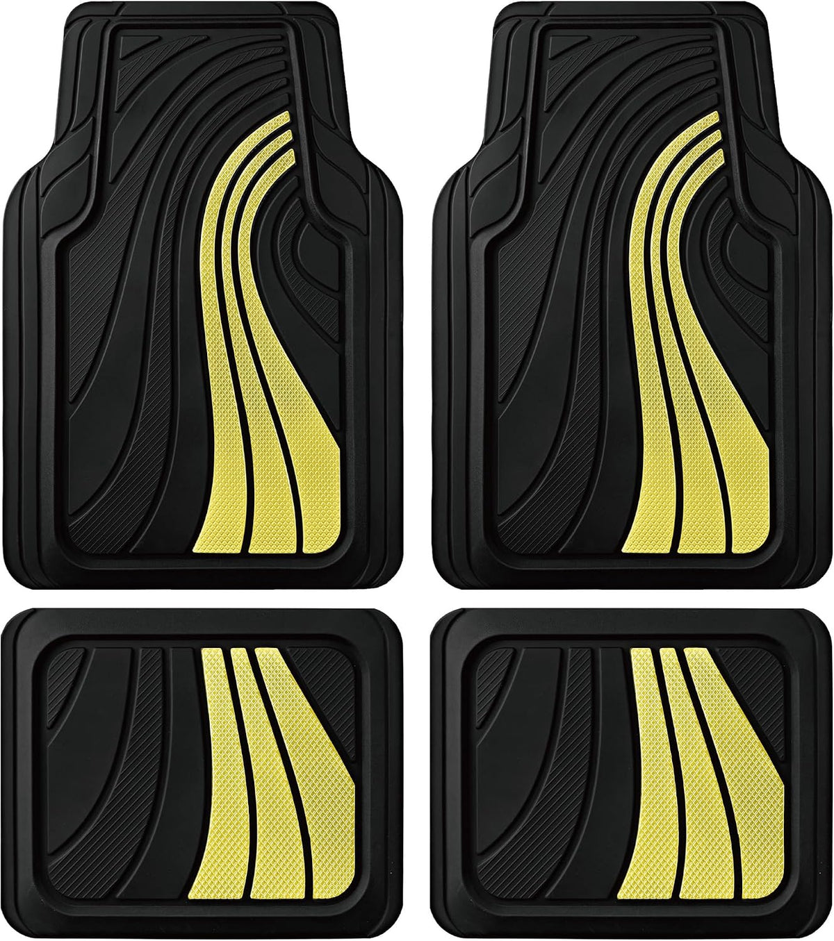 Road Comforts Car Floor Mats Full Set – Front & Rear Car Floor Mats with Aluminum Design, Anti-Slip Backing, All-Weather Protection, Trim-to-Fit Car Mats for Most Sedans, SUVs & Vans -All Pink