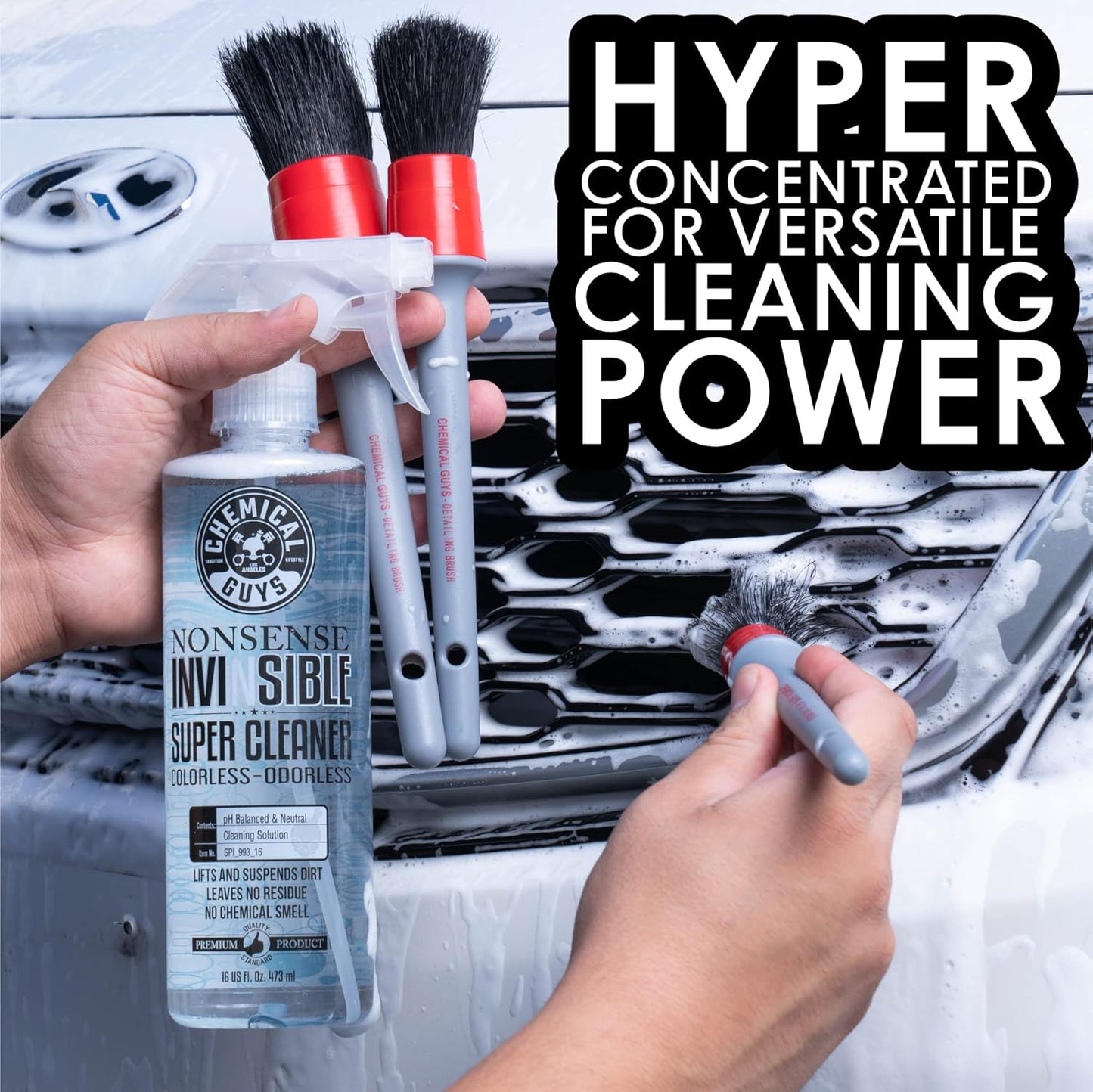 Chemical Guys Nonsense, Odorless Cleaner For Car Interior and Exterior All Purpose Cleaning Spray for Vinyl, Rubber, Plastic, Carpet, Upholstery, and Engine Bays Foaming Deep Cleaning Formula 16 oz