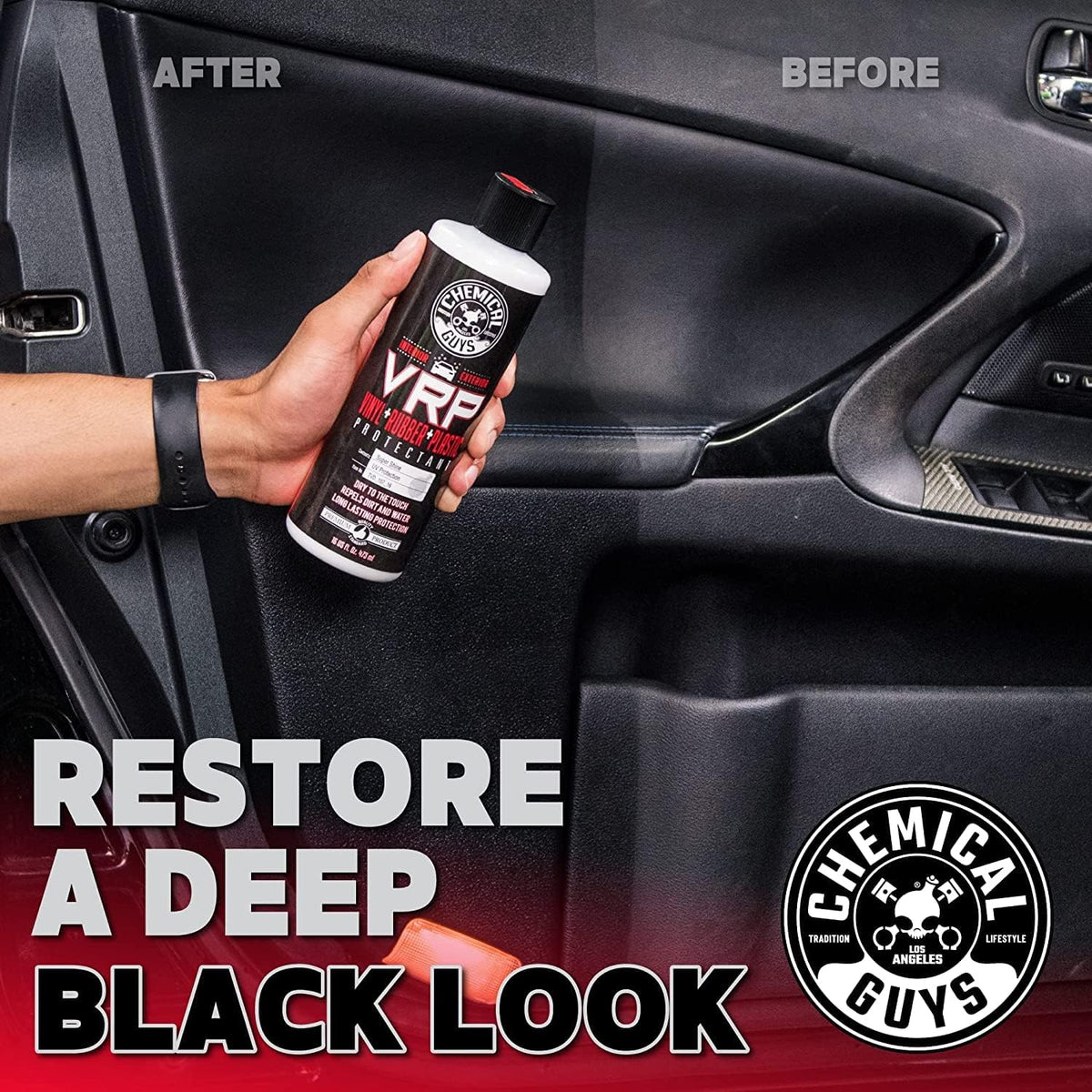 Chemical Guys VRP Vinyl, Rubber, and Plastic Dressing - Tire Dressing, Non-Greasy, Dry-to-the-Touch Shine for Tires, Trim, and More, Safe for Cars, Trucks, SUVs, RVs & More - 16 oz