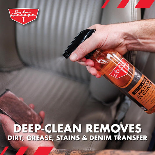 Jay Leno's Garage Leather Cleaner and Conditioner for Car Interior – Advanced Car Seat Leather Cleaner and Conditioner, Auto Leather Care Kit for Interior Detailing and Upholstery Cleaning