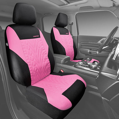 CAR PASS Car Seat Covers Full Sets, Front & Split Rear Bench for Car, 3D Tyre Embossed Automotive Interior Covers, Airbag Compatible, Quick Setup Universal Fit Seat Covers for Car, SUV(Charcoal)