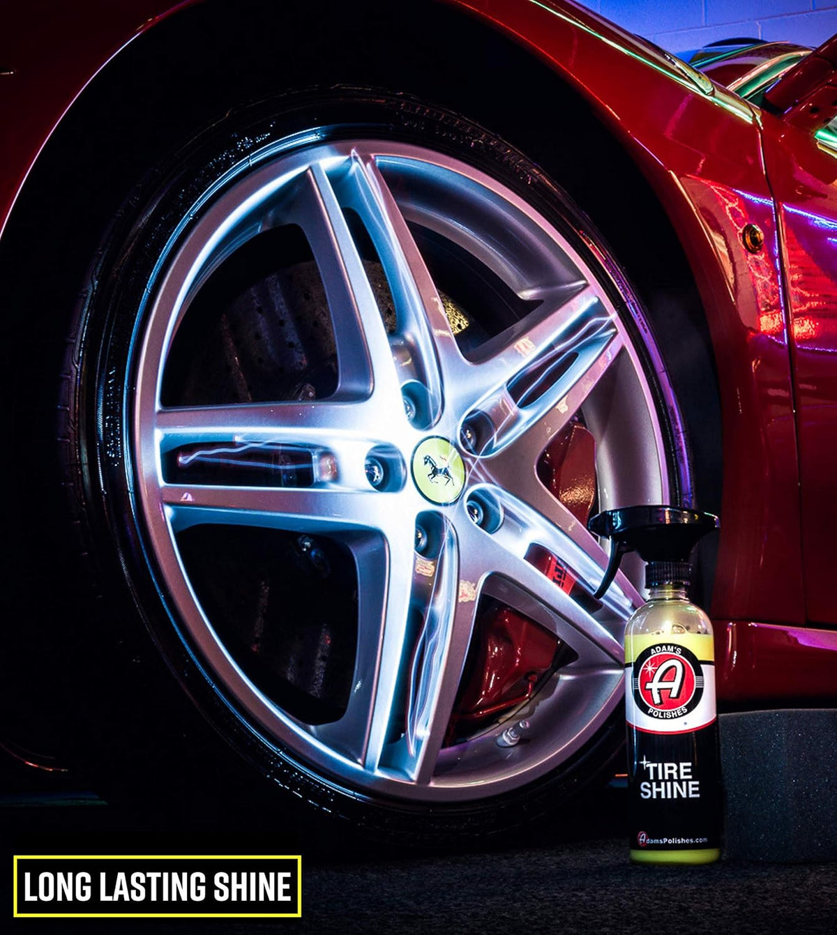 Adam's Tire Shine 16oz - Tire Dressing Spray with Added SIO2 for Rubber Protection, Gives A Glossy Wet Look & No Sling