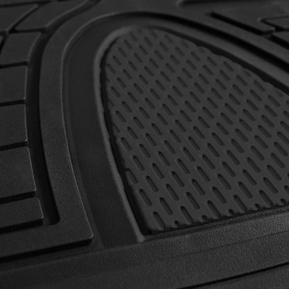 FH Group Automotive Floor Mats - Heavy-Duty Rubber Floor Mats for Cars, Universal Fit Full Set, Climaproof & Trimmable Floor Mats for Most Sedan, SUV, Truck, Black