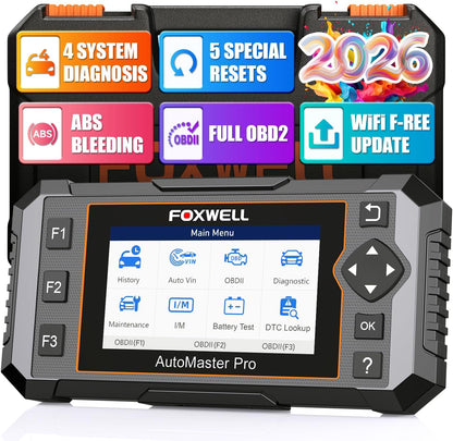 2026 FOXWELL NT614 Elite OBD2 Scanner, 4 Systems, 5 Resets Code Reader | Upgrade of NT604, ABS Bleeding/EPB/Oil/SAS/Throttle Reset, Read/Clear Engine/ABS/SRS/Transmission Fault Codes Car Scanner