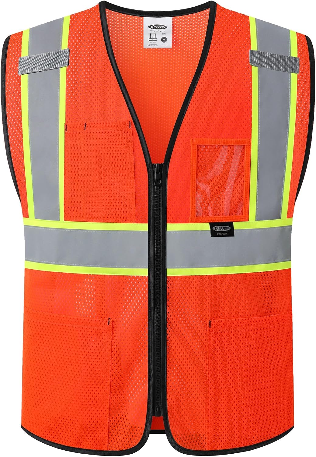 JKSafety Safety Vest for men women Hi Vis Vest with Pockets and Zipper High Visibility Meet ANSI Standard（BX310