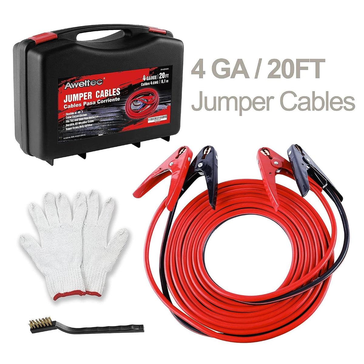 Jumper Cables for Car,8 Gauge 12 Feet Heavy Duty Booster Cable,Quick Connect Automotive Wires with Alligator Clamps,Carrying Bag for Cars Trucks