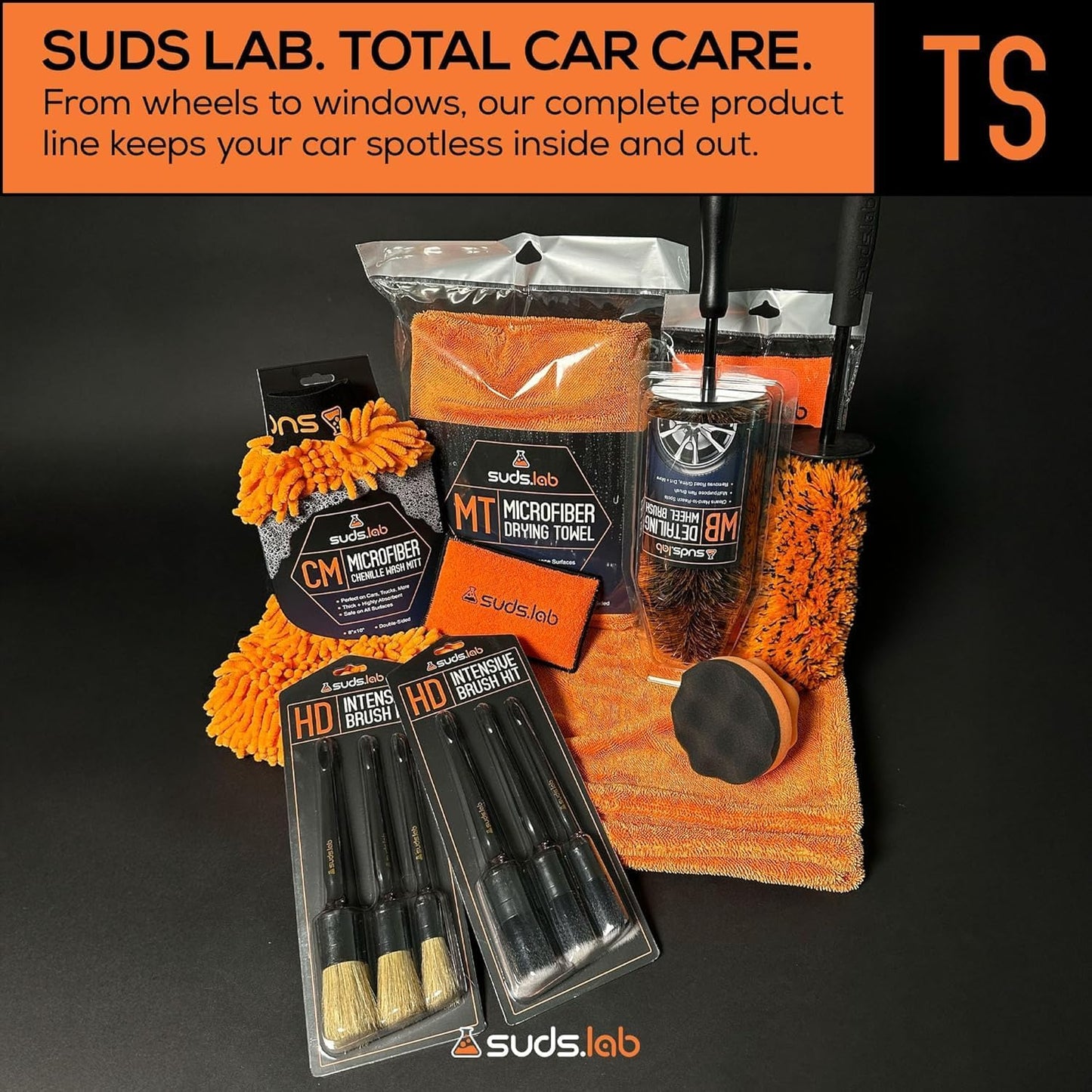 Suds Lab TS Tire Shine Applicator – Reusable Foam Tire Dressing Applicator Pad, Tire Shine Brush, Ideal for Car Tire Shine Gel, Tire Balm, Tire Cleaner, and Tire Applicator Sponge for even application