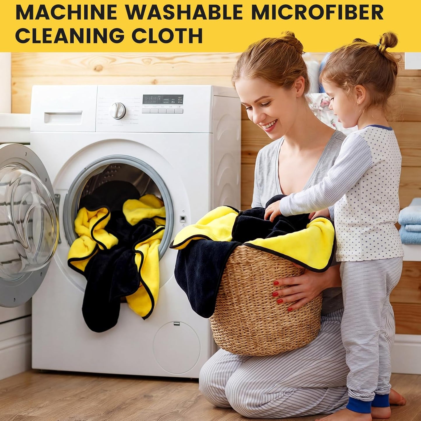 Tallew 40 Pcs Microfiber Towels:16"x16" Microfiber Drying Towels Bulk Micro Fiber Car Cleaning Cloth for Cars Drying Washing Polishing Office Windows Cleaning Household Supplies (Yellow)
