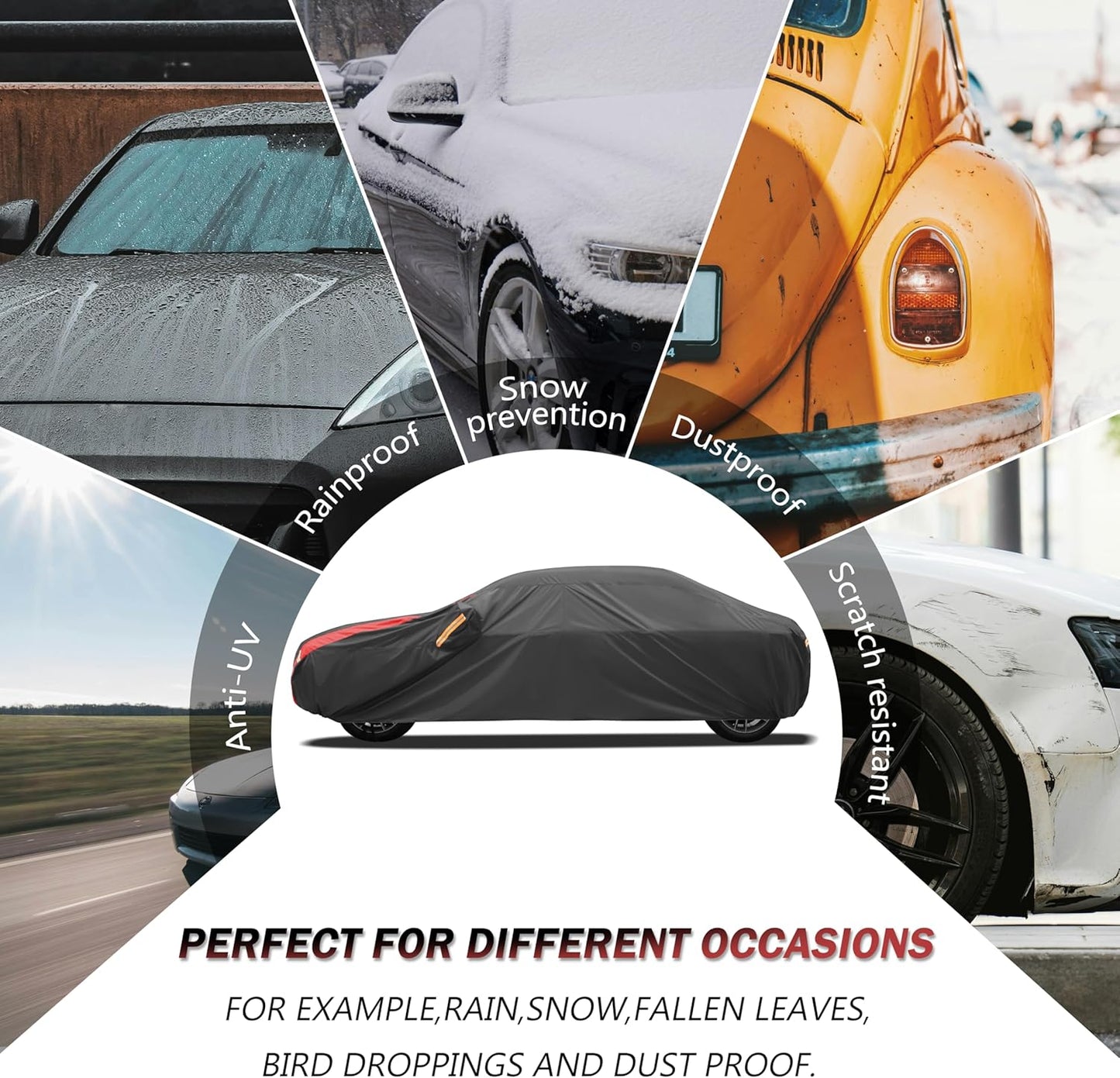 Car Cover Outdoor Automobiles Waterproof All Weater Truck Cover for Chevy Silverado, GMC Sierra, Ford F150/F 150 Heavy Duty Outdoor Pickup Cover Snow Uv Sun Protection