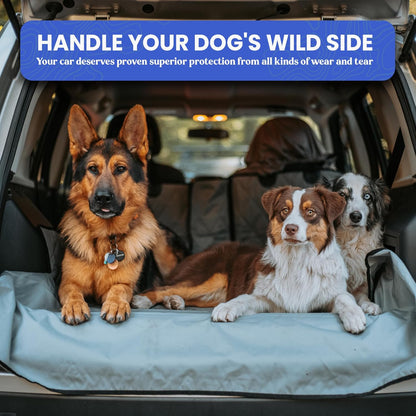 4Knines Split Cargo Liner for SUV – For Dogs & Pets, Heavy-Duty, Waterproof Trunk Mat & Cargo Cover – Fits 60/40 Split Bench & Armrest Pass-Through – Machine Washable, Non-Slip, Durable (Large, Black)