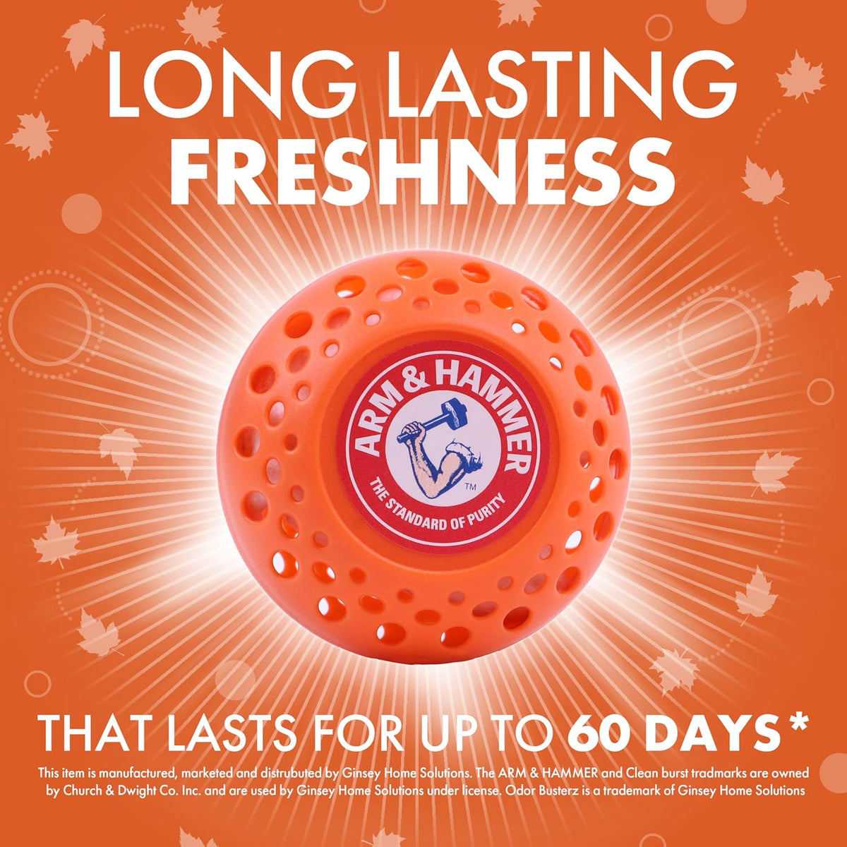 Arm & Hammer OdorBusterz® Odor Eliminator Balls, Clean Burst, 3 Count – Baking Soda Odor Control for Closets, Drawers, Hampers & Small Spaces