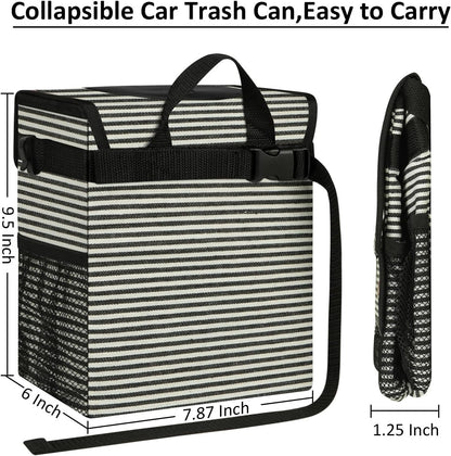 ELONGRIVER Car Trash Can Bin for Back Seat Leak Proof, Cute Car Trash Bag Hanging, Vehicle Trash Can for SUV Truck Van, Automotive Garbage Cans Front Seat Black