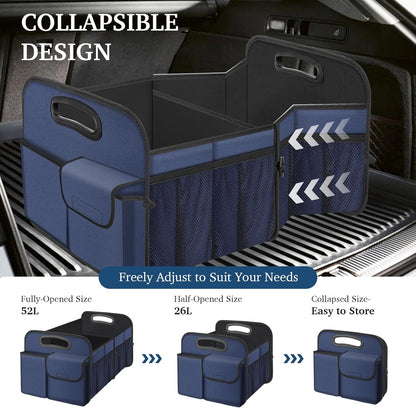 Femuar Car Trunk Organizer with Large Capacity Waterproof Car Accessories for Women & Men, Collapsible Trunk Organizer for Suv/Jeep/Sedan,Tools (Black, Standard)