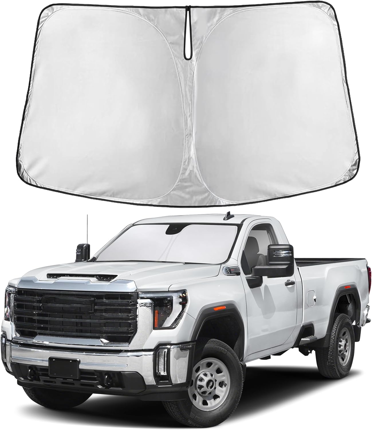 EcoNour Car Windshield Sun Shade | 2025 Upgraded Innovative No-Light-Pass Technology for Maximum Coverage | Foldable Sun Shade Keeps Your Vehicle Cool | Must-Have Car Accessories | Small (59" x 29") - Colors K