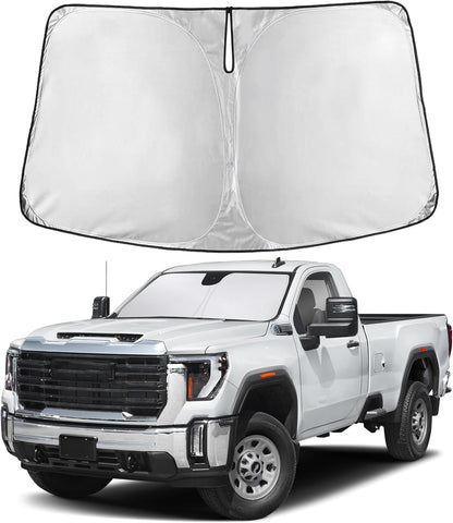 EcoNour Car Windshield Sun Shade | 2025 Upgraded Innovative No-Light-Pass Technology for Maximum Coverage | Foldable Sun Shade Keeps Your Vehicle Cool | Must-Have Car Accessories | Small (59" x 29") - Colors K